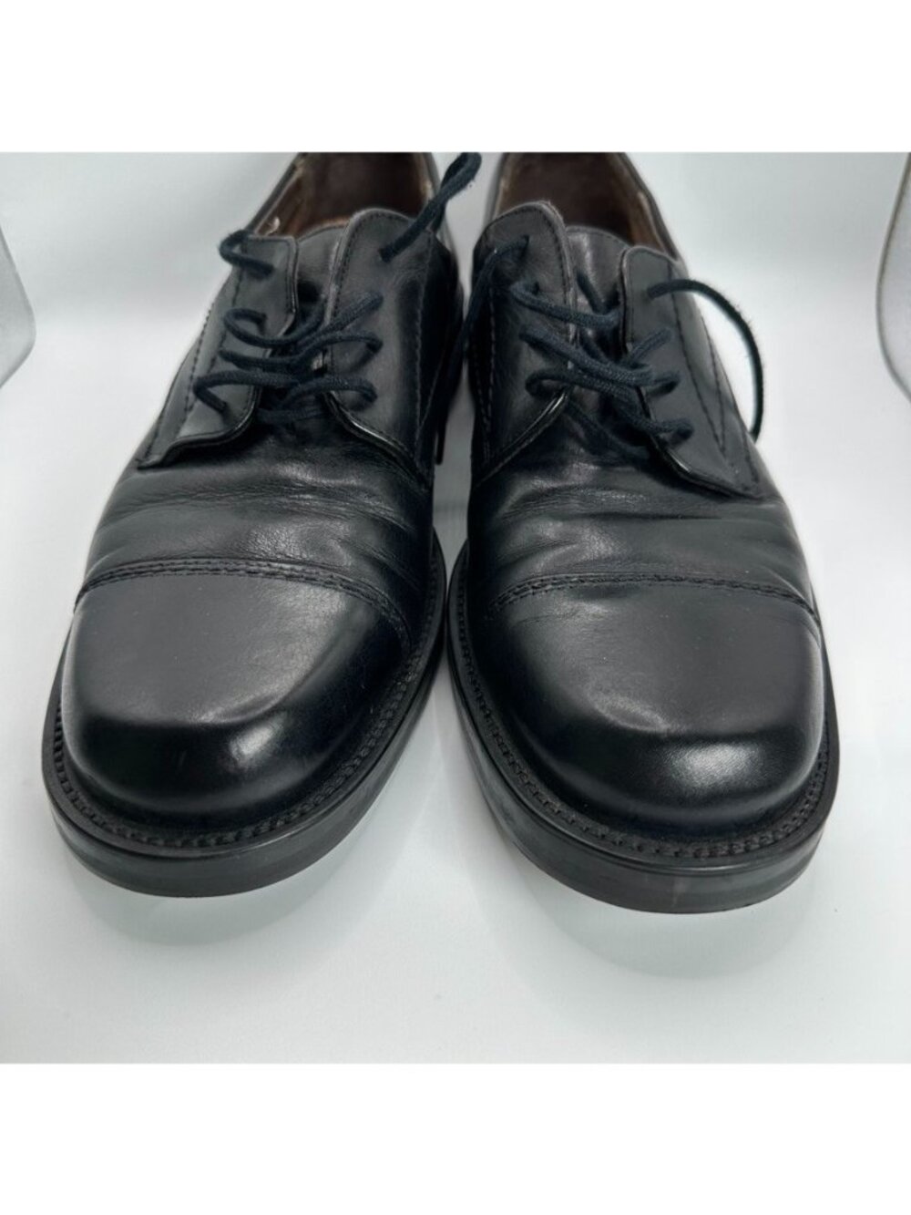 Samuel Hubbard Shoes Mens 9 M Black Cap Toe Oxford Leather Lace Up Made Italy - Picture 3 of 14
